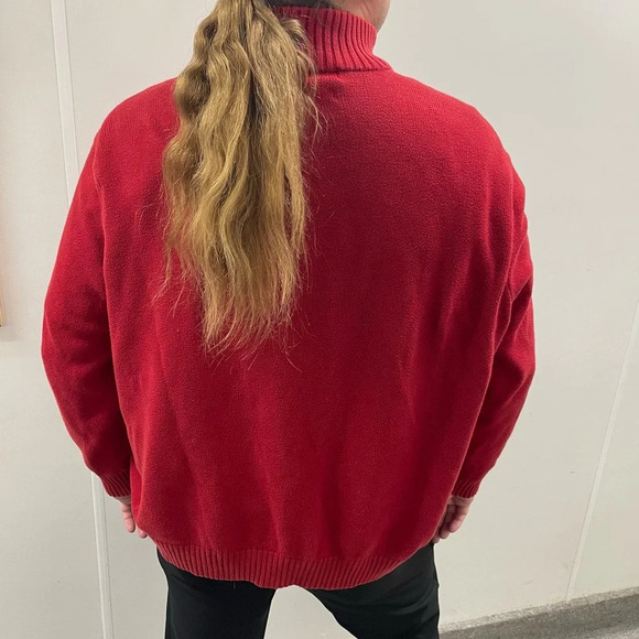 🧵 Vintage Polo Ralph Lauren Red Knit Sweater - Men’s 3XL - 100% Cotton 🧵 - Picture 3 of 10